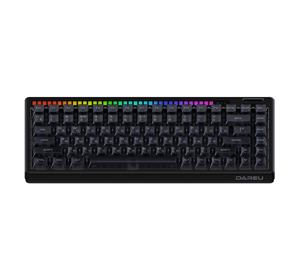 Клавиатура механическая беспроводная Dareu A84 Pro Black (черный), 84 клавиши, switch BlueSky V3 (linear), подсветка RGB,  подключение проводное+Bluetooth+2.4GHz, аккумулятор 2000mAh